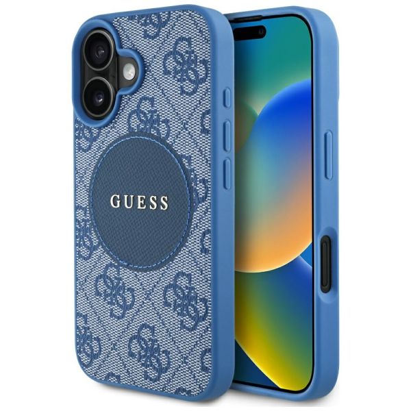 Coque Guess 4G Circle Classic Logo MagSafe for iPhone 16 blue