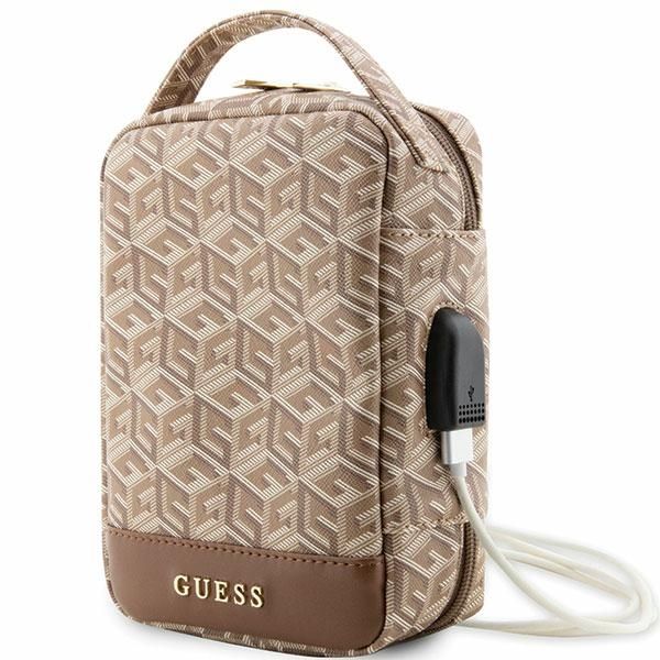 Sac Guess GUHBHGCFSEW Organizer marron GCube Stripe