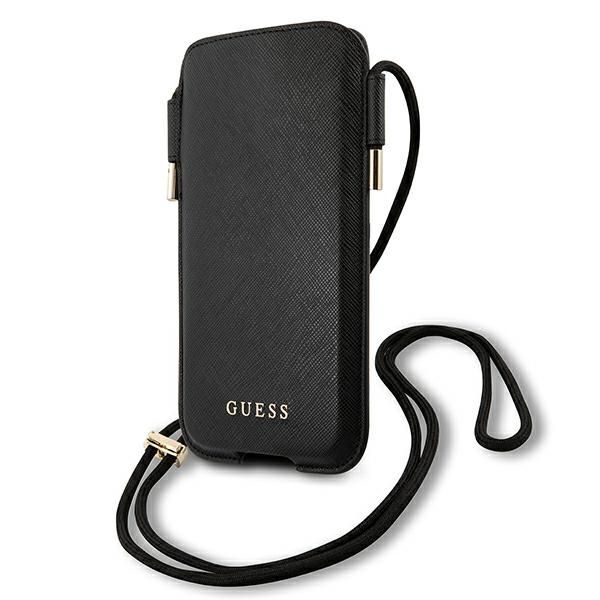 Pochette Guess GUHCP12LSAPSBK 6,7" noir Saffiano