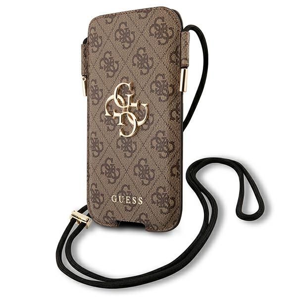 Pochette Guess on the phone GUHCP12M4GPSBR 6,1" marron 4G Metal Logo