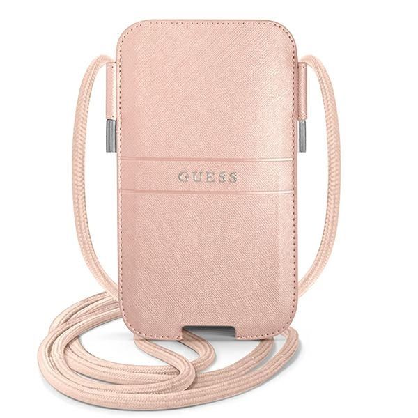 Pochette Guess GUPHMPSASBPI 6,1" rose Saffiano Strap