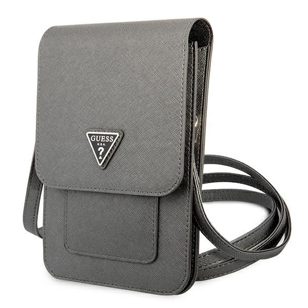 Pochette Guess GUWBSATMGR gris Saffiano Triangle