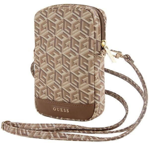 Pochette Guess GUWBZPGCSPGW marron Zip GCube Bottom Stripe