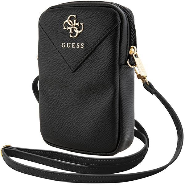 Pochette Guess GUWBZPGSTEGK noir Zip Triangle 4G