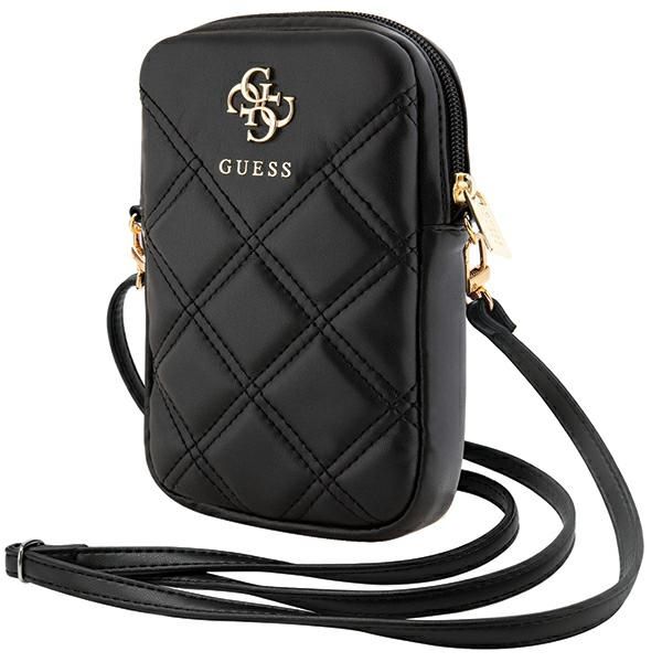 Pochette Guess GUWBZPSQSSGK noir Zip Quilted 4G