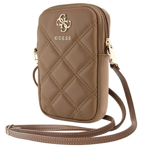 Pochette Guess GUWBZPSQSSGW marron Zip Quilted 4G