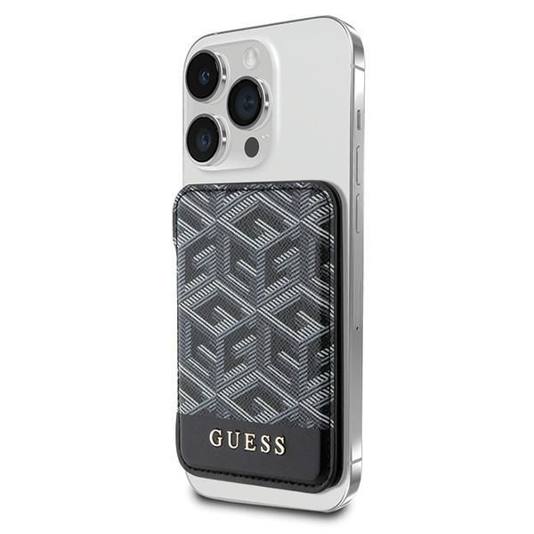 Portefeuille Guess GUWMSHGCFSEK MagSafe GCube stripe noir