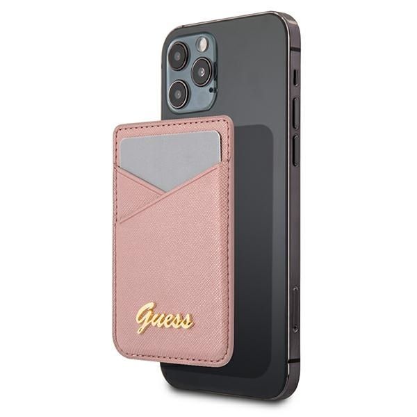 Portefeuille Guess GUWMSSASLPI MagSafe Saffiano rose