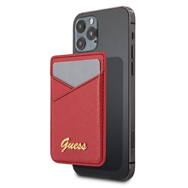 Portefeuille Guess GUWMSSASLRE MagSafe Saffiano rouge