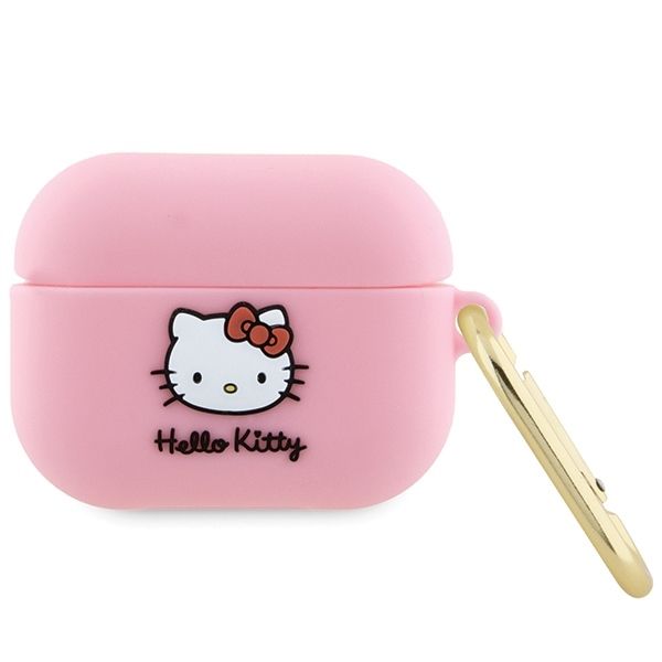 Coque Hello Kitty HKAP3DKHSP Airpods Pro cover pink Silicone 3D Kitty Head