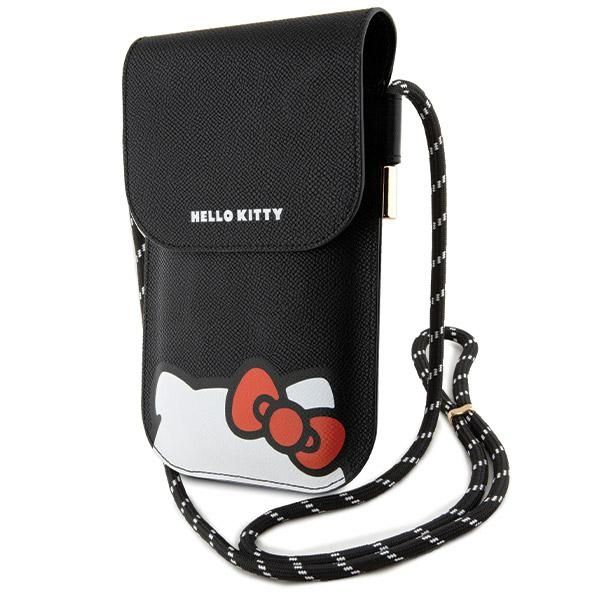 Pochette Hello Kitty HKOWBPSCKEK noir Leather Hiding Kitty Cord