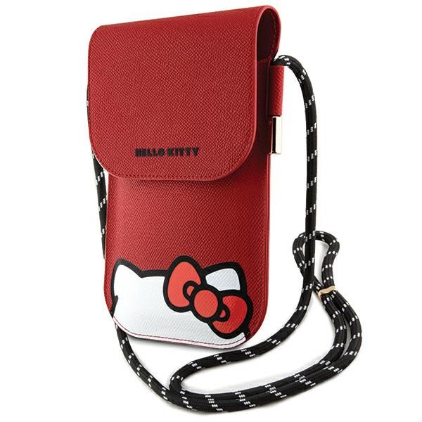 Pochette Hello Kitty HKOWBPSCKER rouge Leather Hiding Kitty Cord