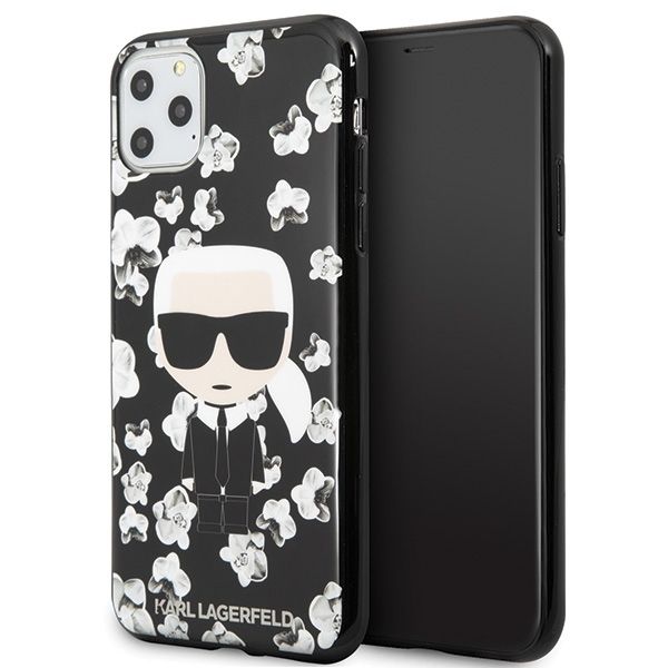 Coque Karl Lagerfeld KLHCN65FLFBBK iPhone 11 Pro Max black Flower Ikonik Karl