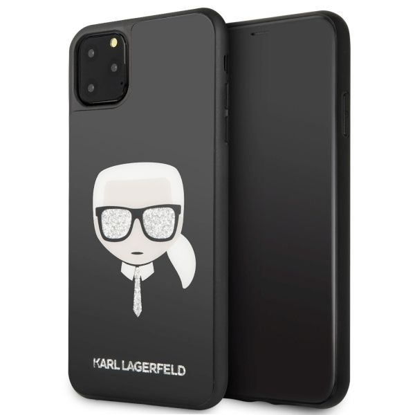 Coque Karl Lagerfeld KLHCN65DLHBK iPhone 11 Pro Max black Iconic Glitter Karl`s Head
