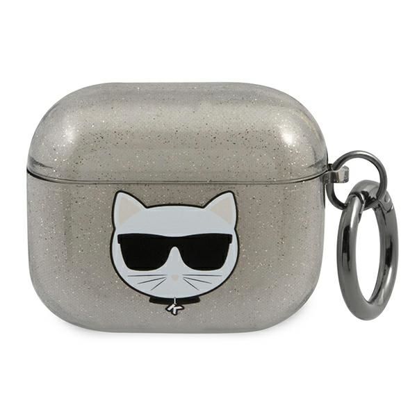 Coque Karl Lagerfeld KLA3UCHGK AirPods 3 cover black Glitter Choupette