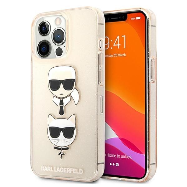 Coque Karl Lagerfeld KLHCP13XKCTUGLGO iPhone 13 Pro Max 6,7" gold hardcase Glitter Karl`s & Choupette