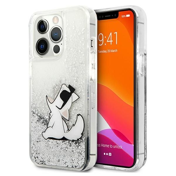 Coque Karl Lagerfeld KLHCP13XGCFS iPhone 13 Pro Max 6,7" silver hardcase Liquid Glitter Choupette Fun