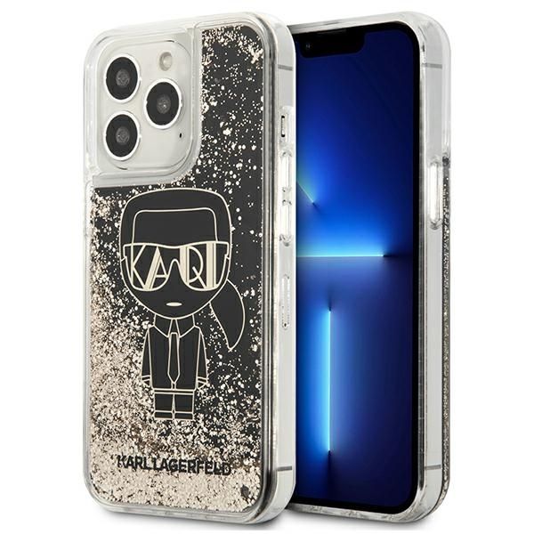 Coque Karl Lagerfeld KLHCP13XLGGKBK iPhone 13 Pro Max 6,7" black hardcase Liquid Glitter Gatsby