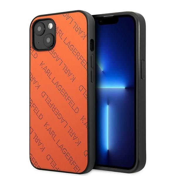 Coque Karl Lagerfeld KLHCP13SPTLO iPhone 13 mini 5,4" hardcase orange Perforated Allover