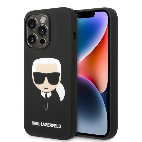 Coque Karl Lagerfeld KLHMP14XSLKHBK iPhone 14 Pro Max 6,7" hardcase black Silicone Karl`s Head Magsafe