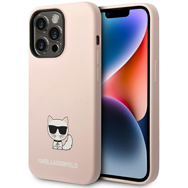 Coque Karl Lagerfeld KLHCP14XSLCTPI iPhone 14 Pro Max 6,7" hardcase light pink Silicone Choupette Body