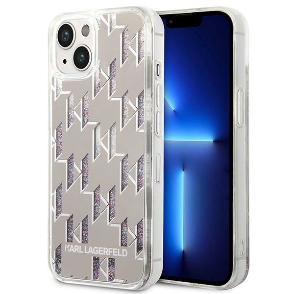 Coque Karl Lagerfeld KLHCP14SLMNMS iPhone 14 / 15 / 13 6,1" hardcase silver Liquid Glitter Monogram