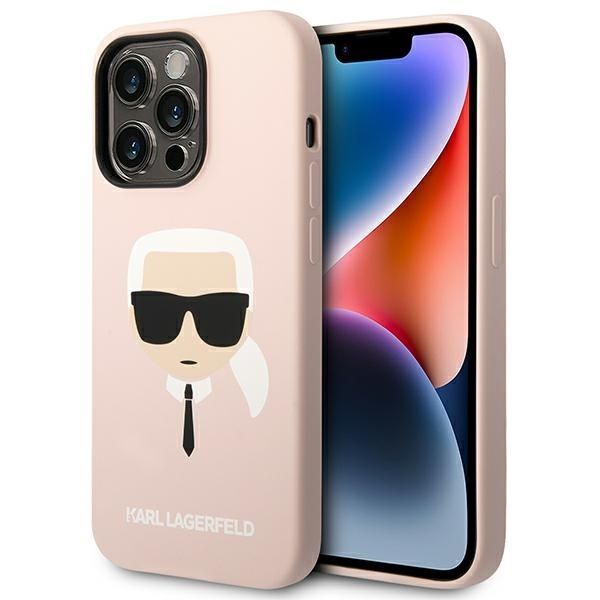 Coque Karl Lagerfeld KLHCP14XSLKHLP iPhone 14 Pro Max 6,7" hardcase pink Silicone Karl`s Head