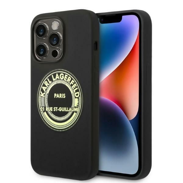 Coque Karl Lagerfeld KLHCP14XSRSGRCK iPhone 14 Pro Max 6,7" hardcase black Silicone RSG