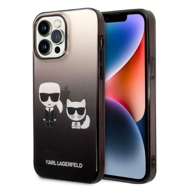 Coque Karl Lagerfeld KLHCP14XTGKCK iPhone 14 Pro Max 6,7" hardcase black Gradient Ikonik Karl & Choupette