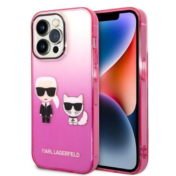 Coque Karl Lagerfeld KLHCP14XTGKCP iPhone 14 Pro Max 6,7" hardcase pink Gradient Ikonik Karl & Choupette