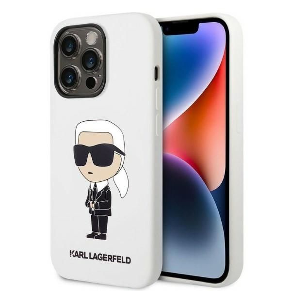 Coque Karl Lagerfeld KLHCP14XSNIKBCH iPhone 14 Pro Max 6,7" hardcase white Silicone Ikonik