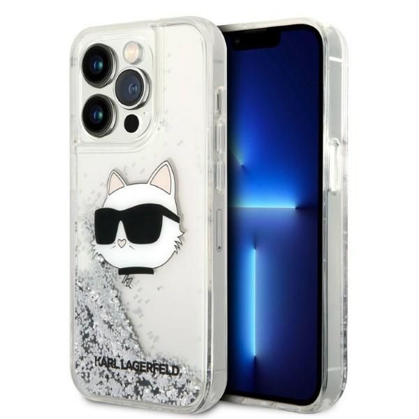 Coque Karl Lagerfeld KLHCP14XLNCHCS iPhone 14 Pro Max 6,7" silver hardcase Glitter Choupette Head