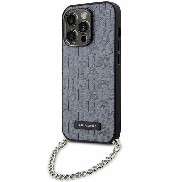Coque Karl Lagerfeld KLHCP14XSACKLHPG iPhone 14 Pro Max 6.7" silver hardcase Saffiano Monogram Chain