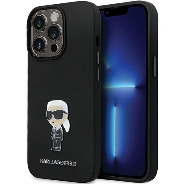 Coque Karl Lagerfeld KLHCP14XSMHKNPK iPhone 14 Pro Max 6.7" black Silicone Ikonik Metal Pin