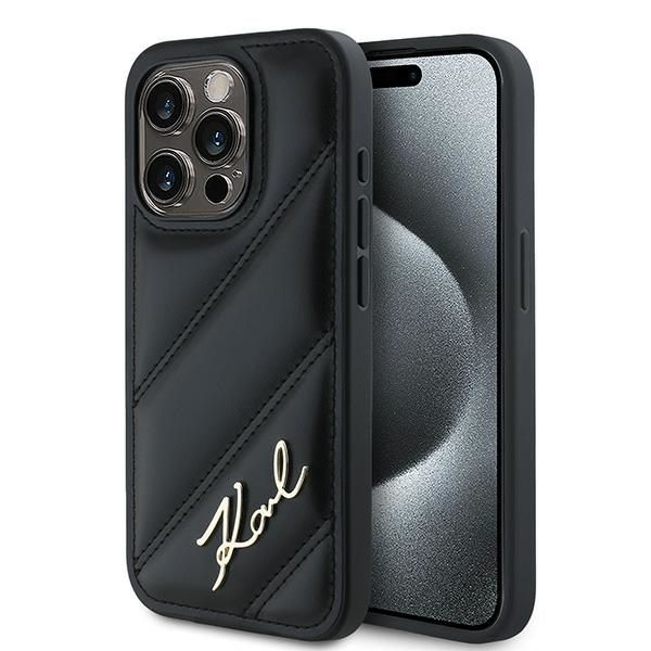 Coque Karl Lagerfeld KLHCP13XPQDSMGK iPhone 13 Pro Max 6.7" black hardcase Diagonal Quilted Script