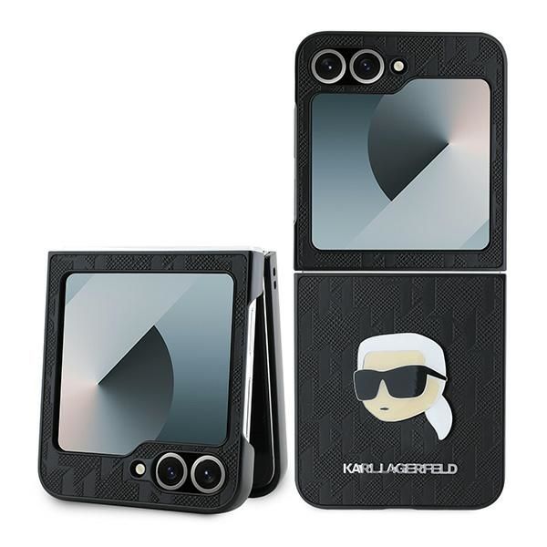 Coque Karl Lagerfeld KLHCZF6PGKSKIHK Z Flip6 F741 black Saffiano Monogram