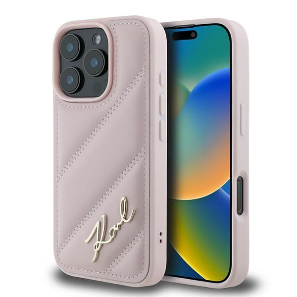 Coque Karl Lagerfeld KLHCP16XPQDSMGP iPhone 16 Pro Max 6.9" pink hardcase Quilted Signature