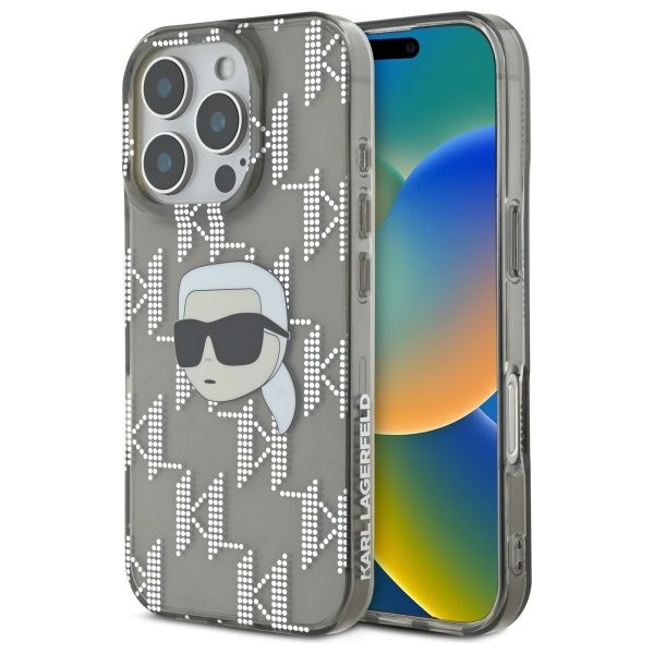 Coque Karl Lagerfeld KLHCP16LHKLPKHK iPhone 16 Pro 6.3" black hardcase IML Karl Head Electroplated