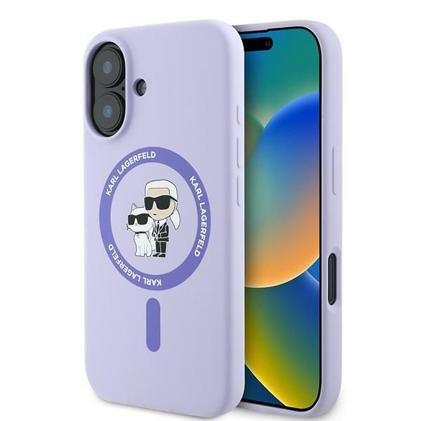 Coque Karl Lagerfeld KLHMP16SSCMKCRHU iPhone 16 6.1" purple hardcase Silicone Karl&Choupette Ring MagSafe
