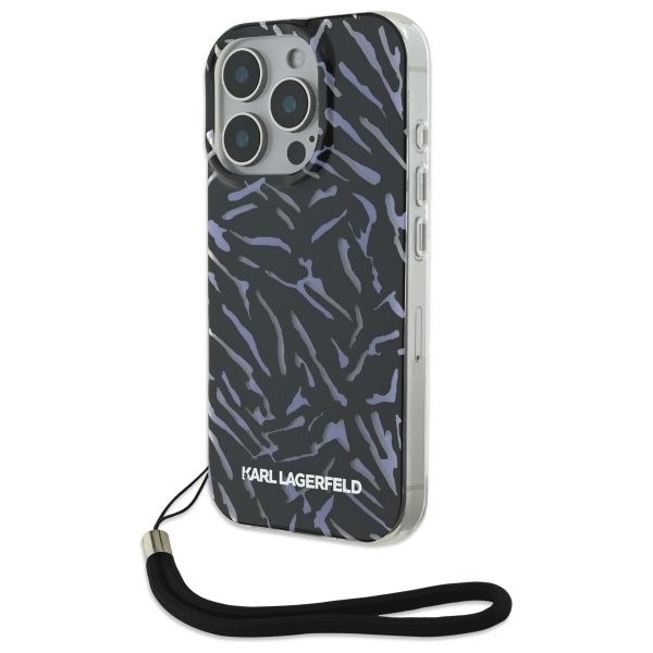 Coque Karl Lagerfeld KLHCP16LHZBPKCCU iPhone 16 Pro 6.3" purple Zebra With Cord