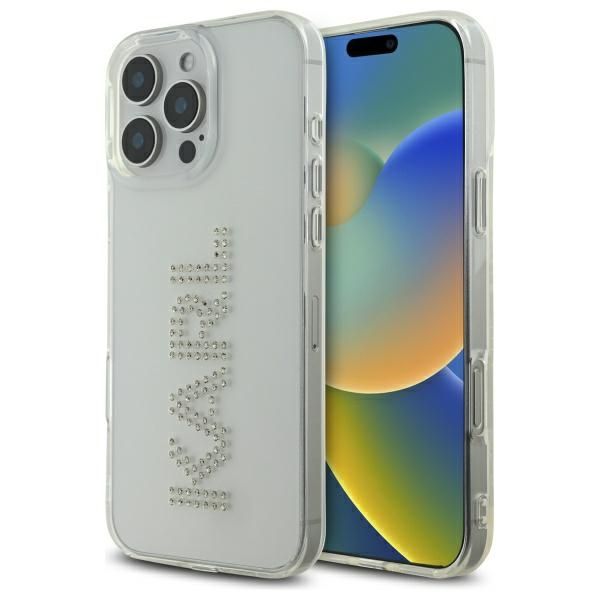 Coque Karl Lagerfeld KLHCP16XHKLSTDCT iPhone 16 Pro Max 6.9" transparent hardcase IML Rhinestones Logo