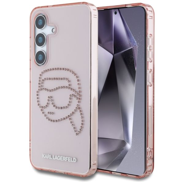 Coque Karl Lagerfeld Rhinestones K. Head Logo for Samsung Galaxy S25 pink