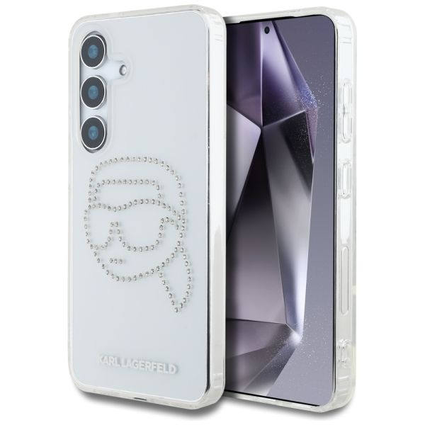 Coque Karl Lagerfeld Rhinestones Karl Head Logo for Samsung Galaxy S25 transparent