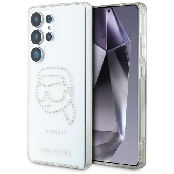 Coque Karl Lagerfeld Rhinestones Karl Head Logo Samsung Galaxy S25 Ultra transparent