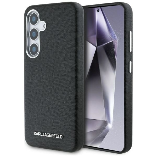 Coque Etui Karl Lagerfeld Saffiano Full Wrapped Elongated Metal Logo MagSafe do Samsung Galaxy S25 Plus