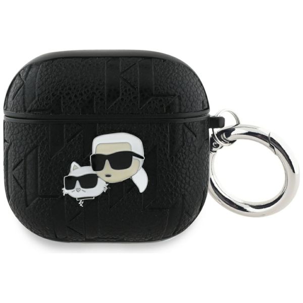 Coque Karl Lagerfeld Monogram Karl & Choupette Head Case for AirPods 4 Black