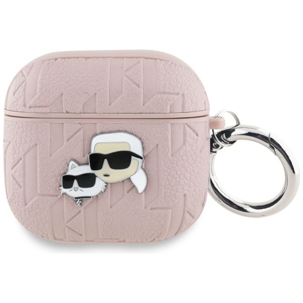 Coque Karl Lagerfeld Monogram Karl & Choupette Head Case for AirPods 4 Pink