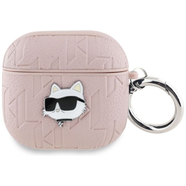 Coque Karl Lagerfeld Monogram Choupette Head Case for AirPods 4 Pink