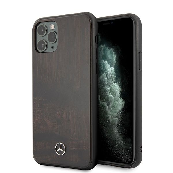 Coque Mercedes MEHCN65VWOBR iPhone 11 Pro Max hard case marron Wood Line Rosewood