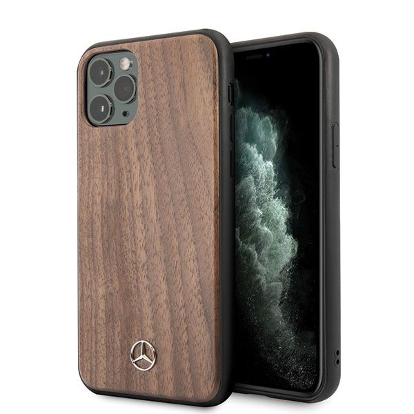 Coque Mercedes MEHCN65VWOLB iPhone 11 Pro Max hard case marron Wood Line Walnut